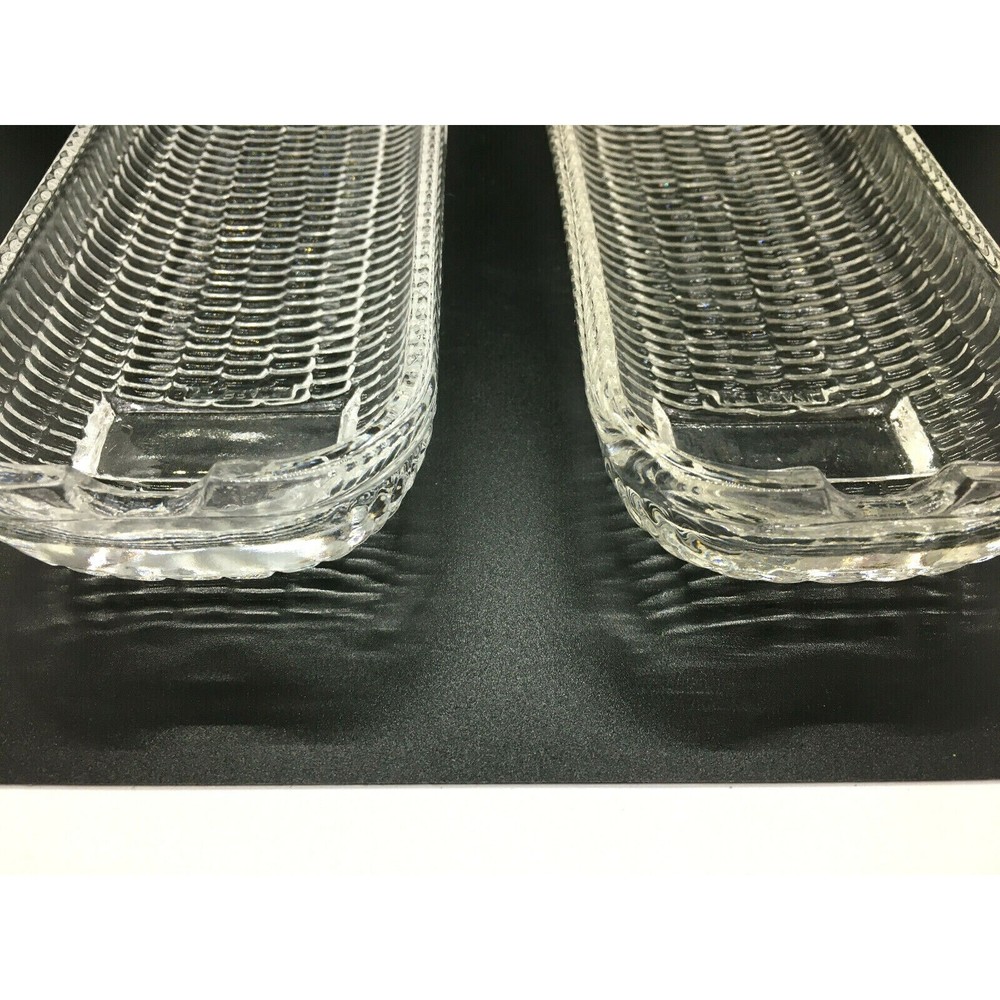 2 NORPRO Pressed Glass Corn on the Cob Dishes BRAZIL Kernel Impressions Vintage - Picture 3 of 8